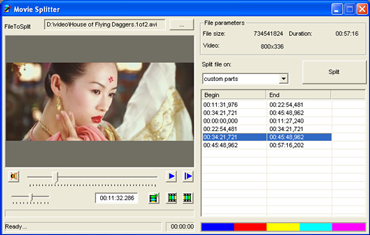 Screenshot of Movie Splitter